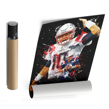 Mac Jones Patriots Canvas Print | New England Football Wall Art