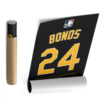 Barry Bonds Pittsburgh Pirates Black Jersey Canvas Wall Art