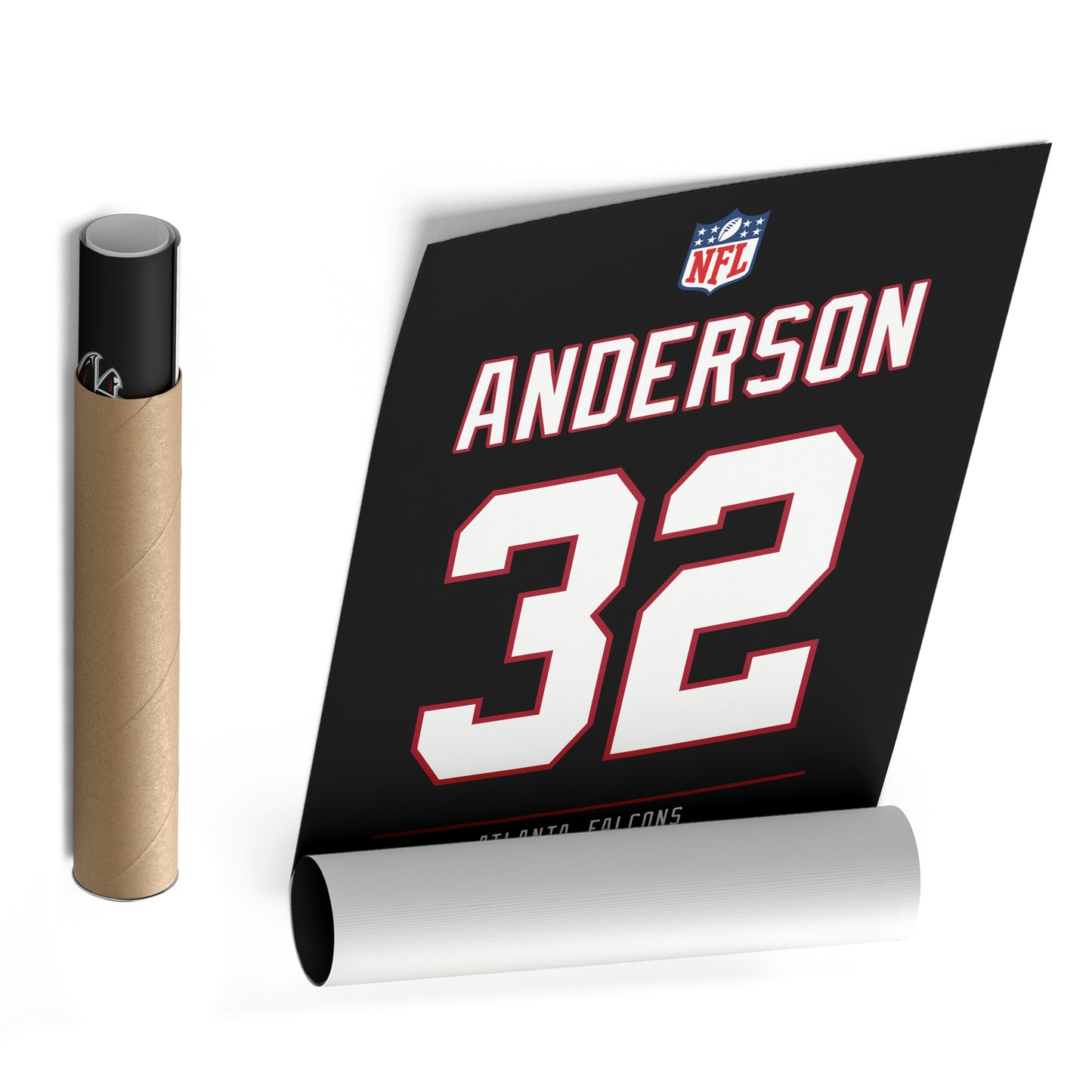 Jamal Anderson Atlanta Falcons Jersey Canvas Wall Art