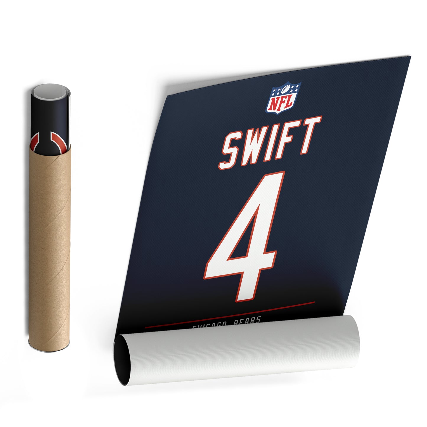 D'Andre Swift Bears Jersey Canvas Print | Wall Art Decor