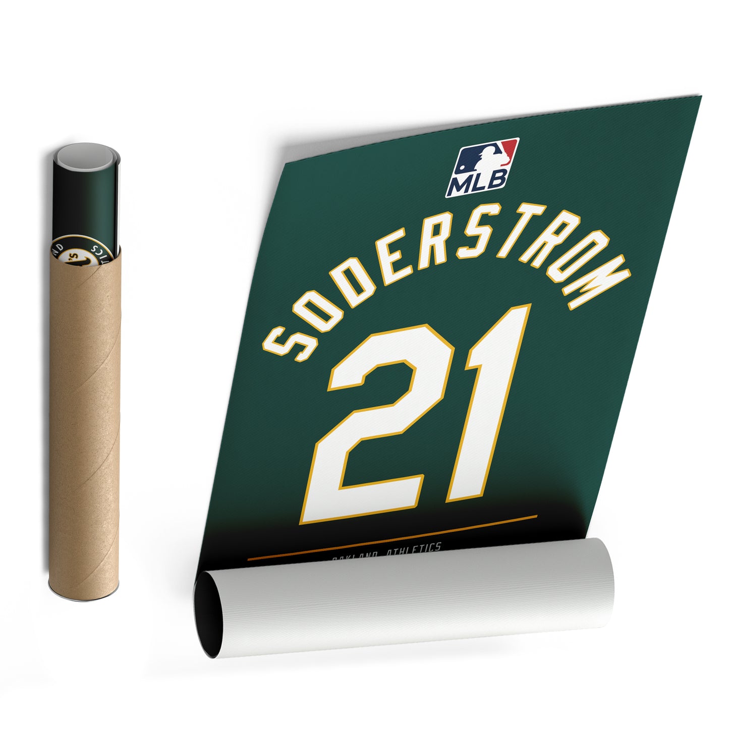 Tyler Soderstrom Oakland Athletics Green Jersey Canvas Wall Art
