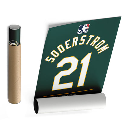 Tyler Soderstrom Oakland Athletics Green Jersey Canvas Wall Art