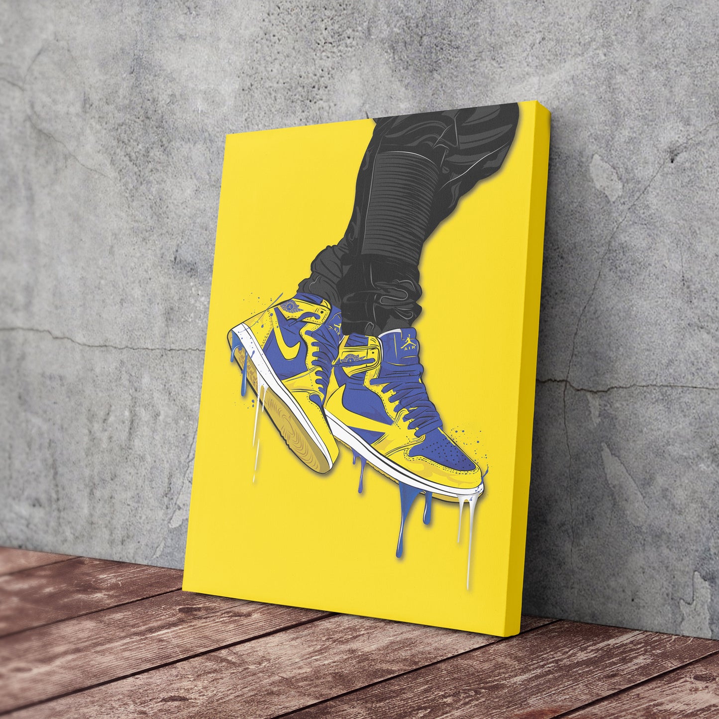Air Jordan 1 Mid Blue Yellow Art