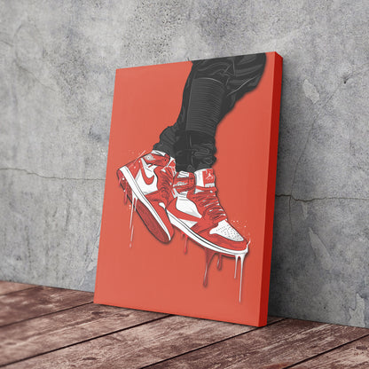 Air Jordan 1 Mid Red White Art