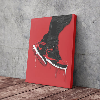 Air Jordan 1 Mid Red Black Art