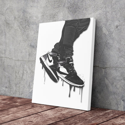 Air Jordan 1 Mid Black White Art