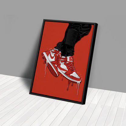 Air Jordan 1 Mid Red White Art