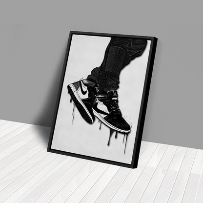 Air Jordan 1 Mid Black White Art