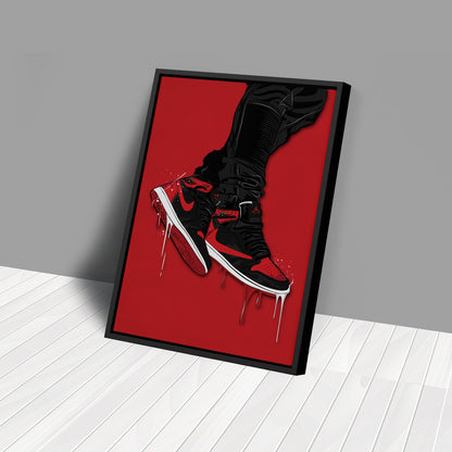 Air Jordan 1 Mid Red Black Art