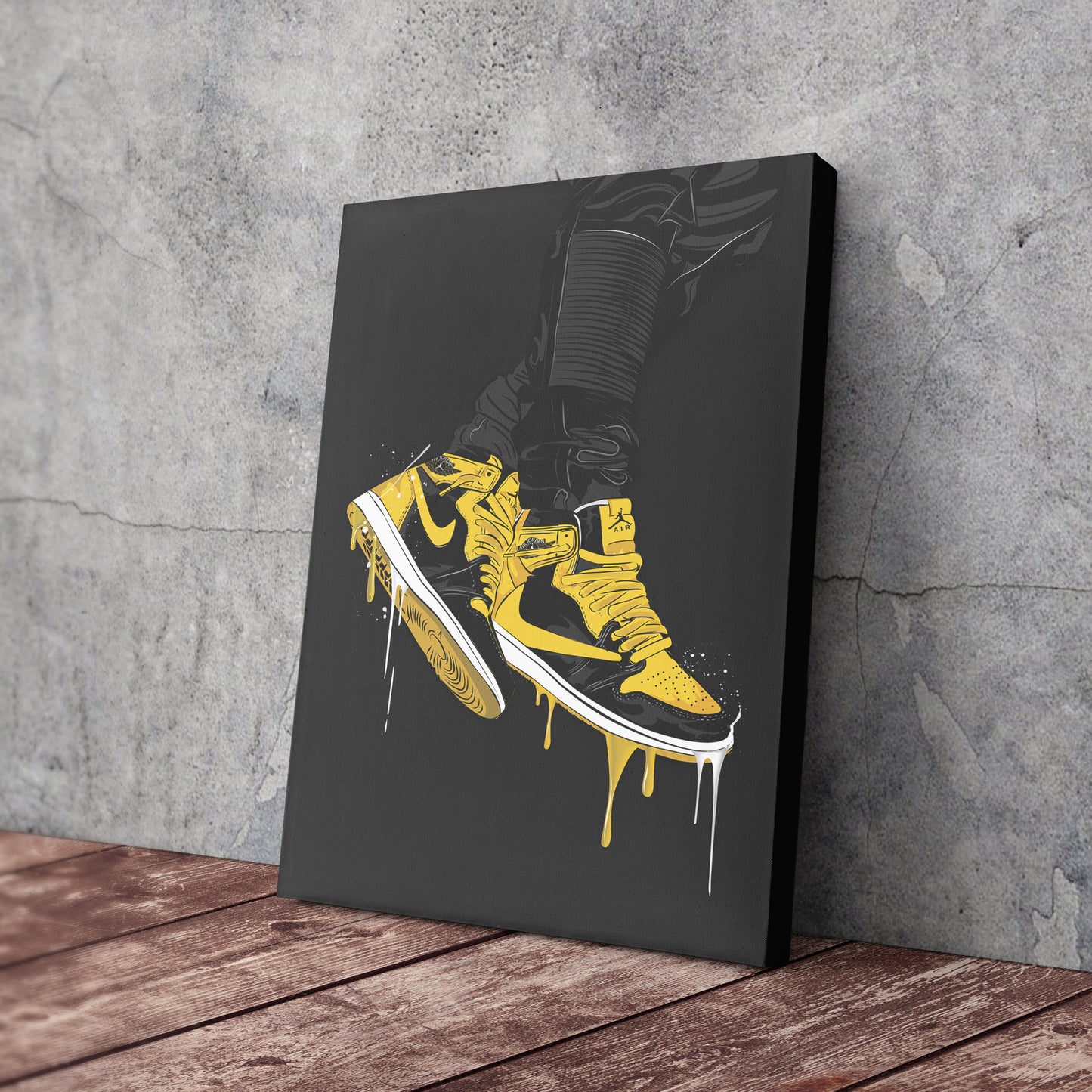 Air Jordan 1 Mid Black Yellow Art