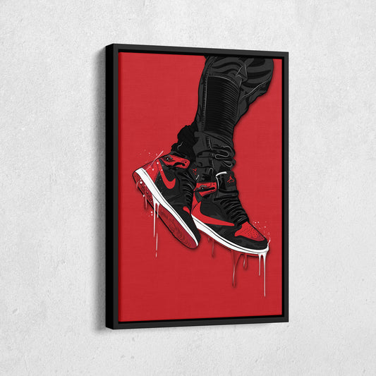 Air Jordan 1 Mid Red Black Art