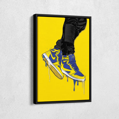 Air Jordan 1 Mid Blue Yellow Art