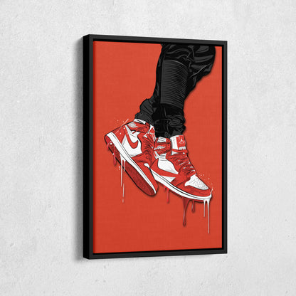 Air Jordan 1 Mid Red White Art