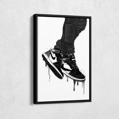 Air Jordan 1 Mid Black White Art