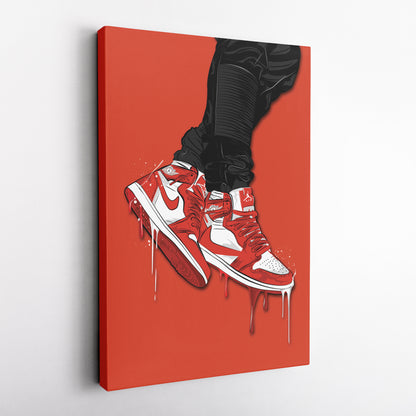 Air Jordan 1 Mid Red White Art