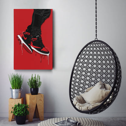 Air Jordan 1 Mid Red Black Art