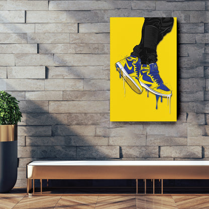 Air Jordan 1 Mid Blue Yellow Art