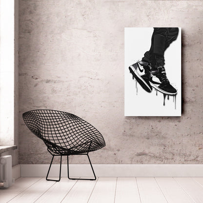 Air Jordan 1 Mid Black White Art