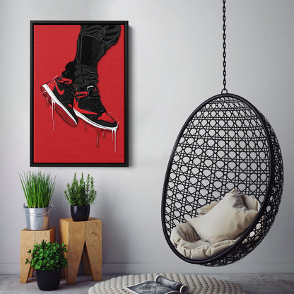 Air Jordan 1 Mid Red Black Art