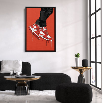 Air Jordan 1 Mid Red White Art