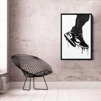 Air Jordan 1 Mid Black White Art