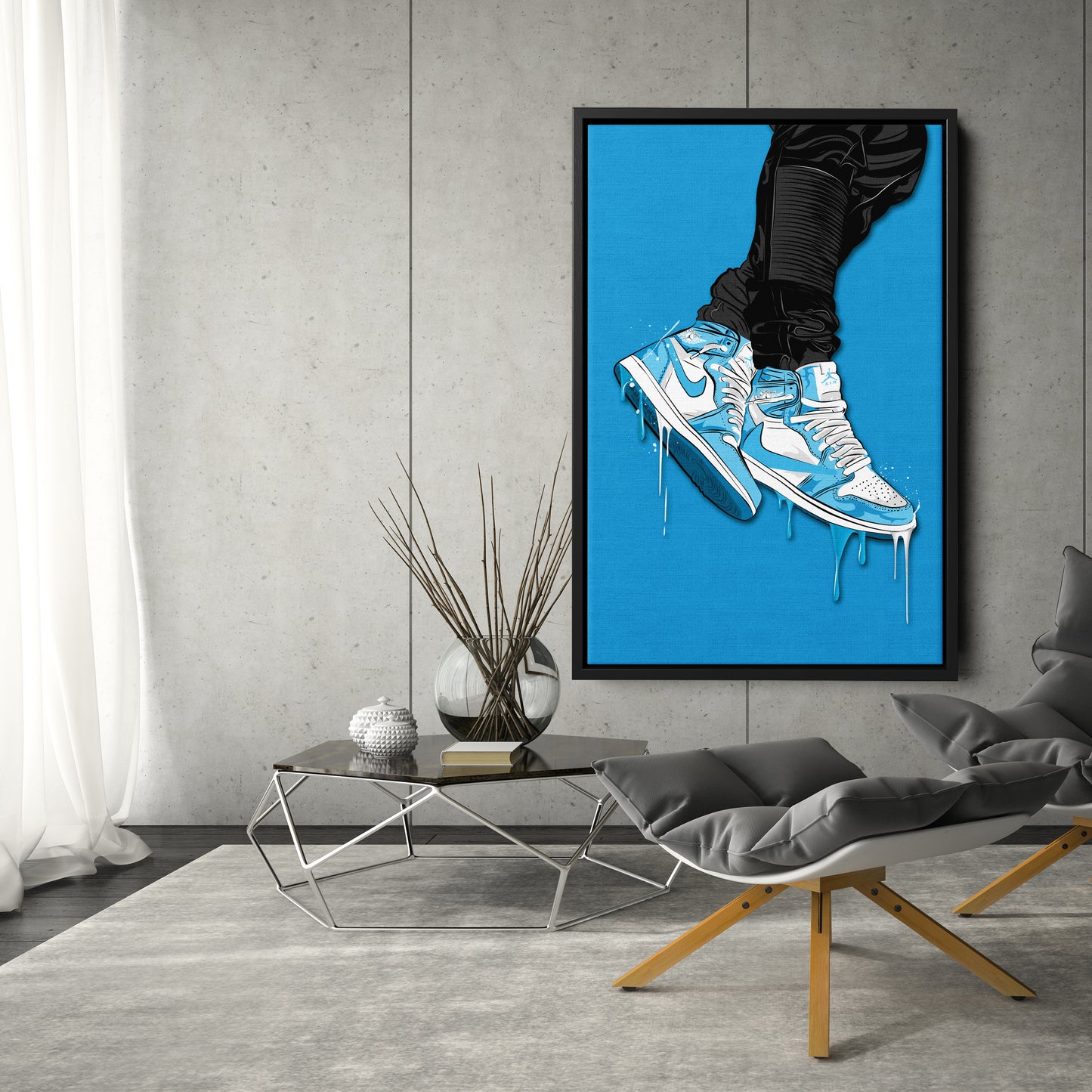Air Jordan 1 Mid Light Blue Art