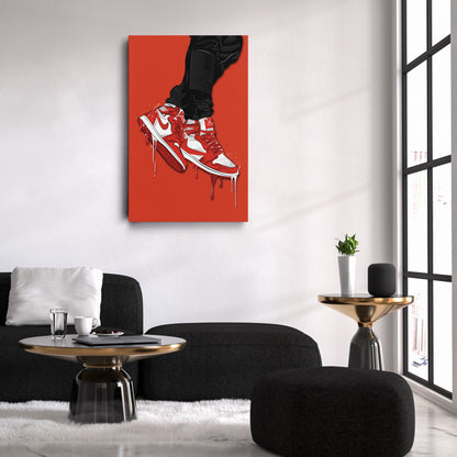 Air Jordan 1 Mid Red White Art